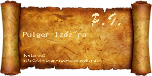 Pulger Izóra névjegykártya